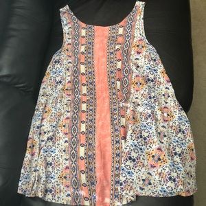 Coral Print Swing Dress